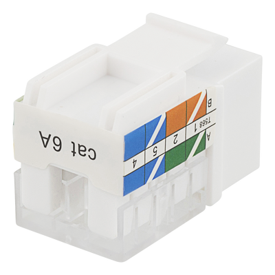 DELTACO Cat6A Keystone-uttag, "Tool-free"/110, plast, 90, vit