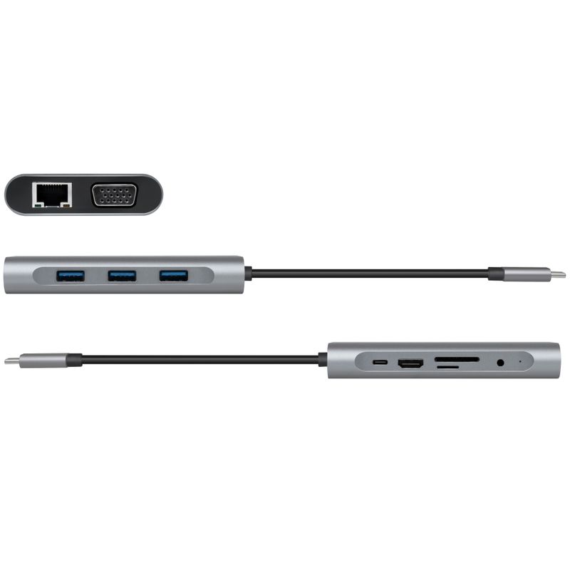 USB-C-docka 10-i-1 HDMI/VGA/RJ45/SD m.m. 100W