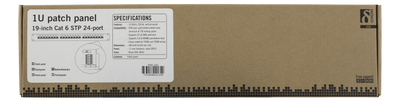 DELTACO 19" patchpanel, 24xRJ45, Cat6, 10Gbps, 1U, STP, metall, svart
