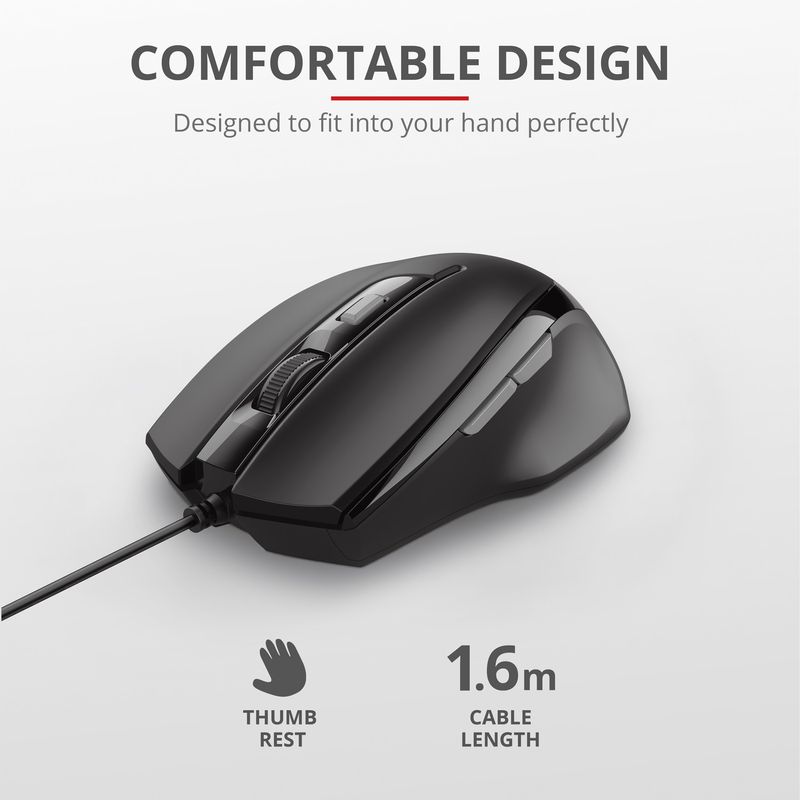 The Voca Comfort mouse is a versatile and ergonomic device designed for maximum comfort and ease of use. Its sleek and compact design fits comfortably