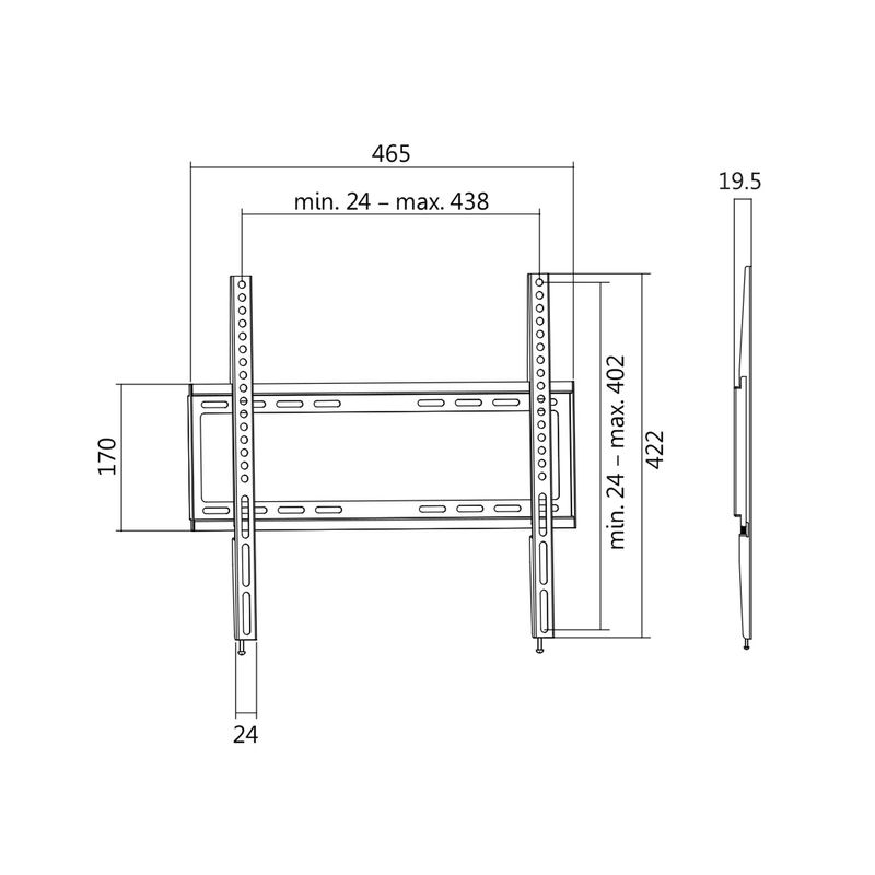 Väggfäste TV 32-55" Fast. Extra slim. 19,5mm