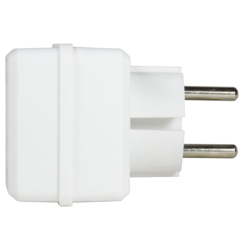 Grenuttag med 4st Euro-uttag Vit