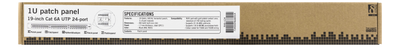 DELTACO 19" patchpanel, 24xRJ45, Cat6a, UTP, 1U, 10Gbps, svart