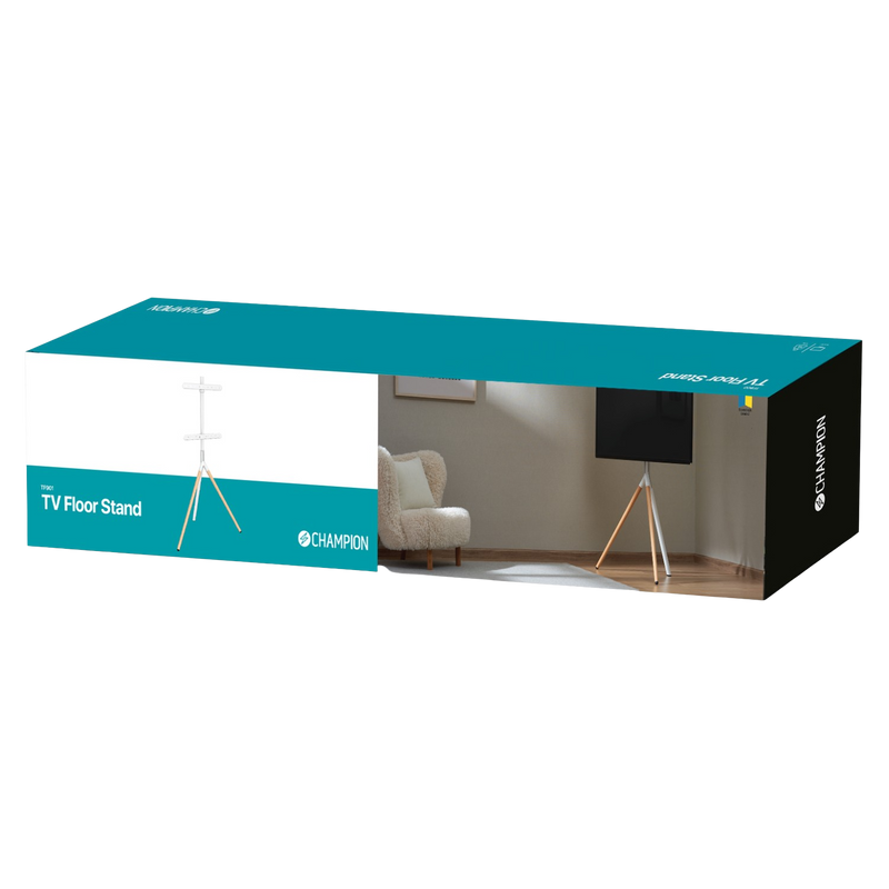 Floor standing TV mount Wooden legs