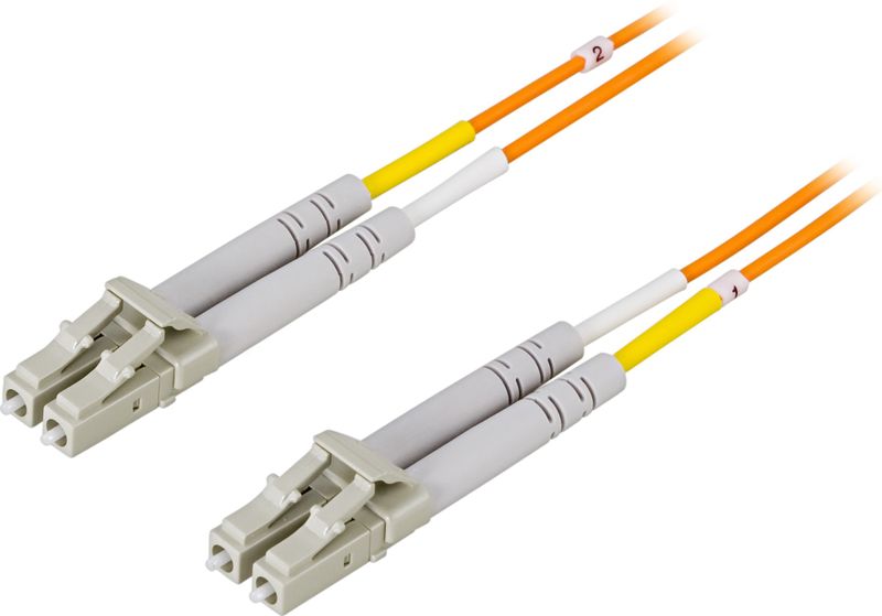 DELTACO OM2 fiberkabel, LC - LC, duplex, UPC, 50/125, 20m, orange