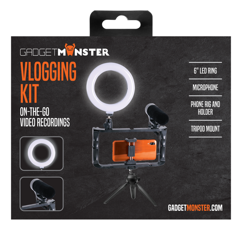Vlogg-kit - ringlight, tripod & mikrofon