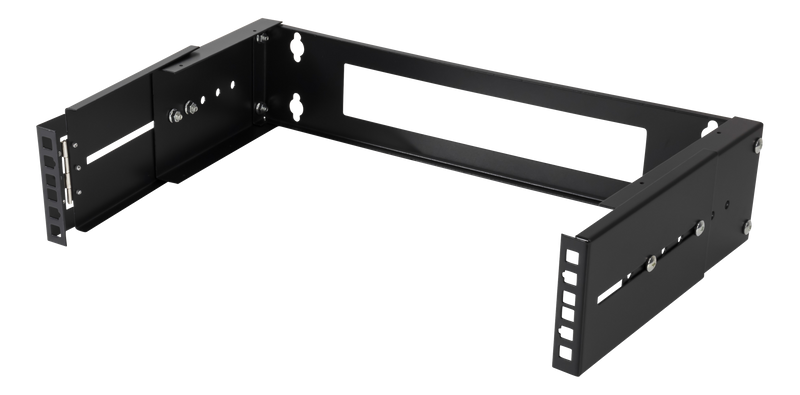 DELTACO 19" wall mount rack with adjustable depth, 2U, 15kg load capacity, steel.