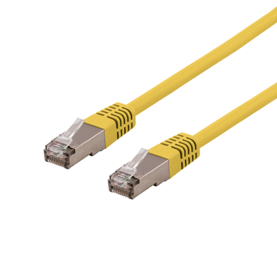 Nätverkskabel 0,5m U/FTP Cat6a, delta cert, LSZH, gul