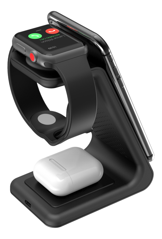 3-i-1 trådlös laddare