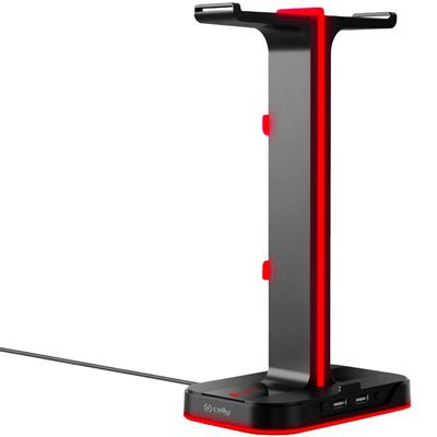 Support for Gaming Headset Stand with RGB Lighting and 2 USB Ports.
