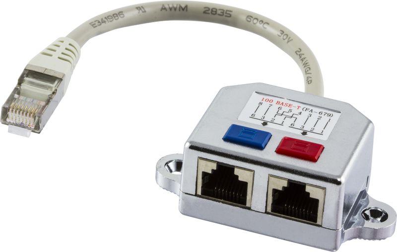 DELTACO Y-kabel RJ45 TP, FTP (skärmad)