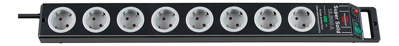 Super-Solid Line, grenuttag med 8xCEE 7/4 uttag, 1xCEE 7/7 anslutning, 2,5m kabel