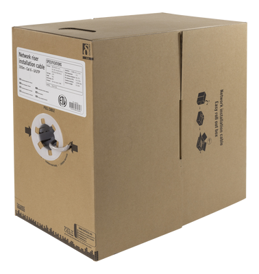 DELTACO U/UTP Cat6 riser installationskabel, 305m box, 250MHz, Delta-c