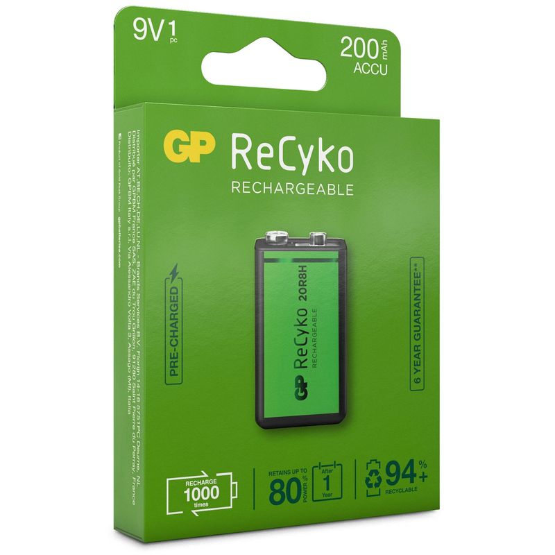 ReCyko Rechargeable 9V Battery 200mAh 1-pack