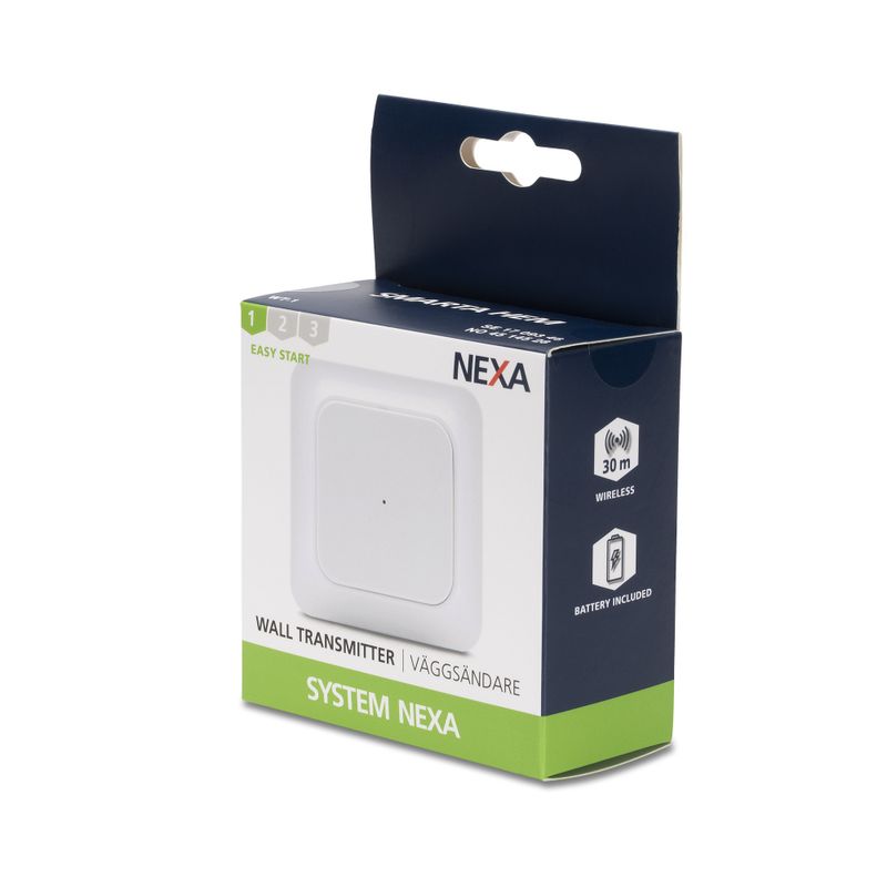 Wall transmitter 1-channel, On/Off and dimmer, staircase function - Eljo trend lookalike - Nexa WT-1
