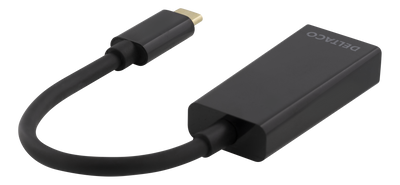 DELTACO USB 3.1 till DisplayPort adapter, USB typ C  - DP hona, svart
