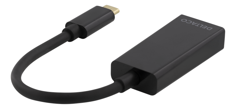 DELTACO USB 3.1 till DisplayPort adapter, USB typ C  - DP hona, svart
