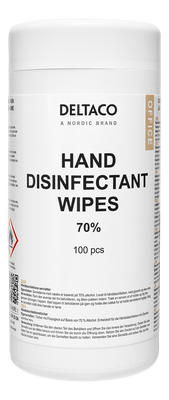 DELTACO Office Hand disinfectant wet wipes, 100 pcs