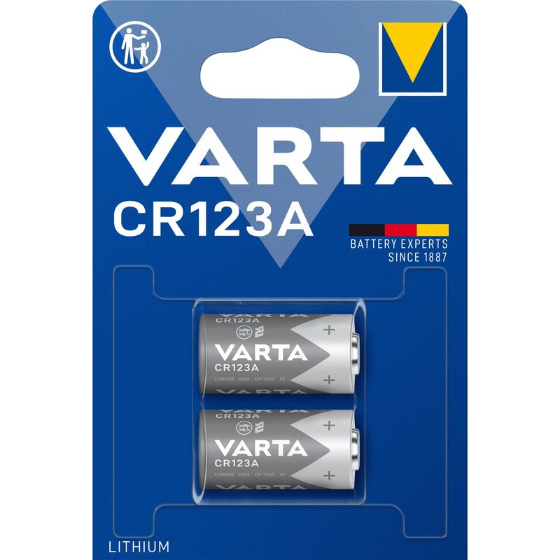 CR123A 3V Lithium Battery 2-pack