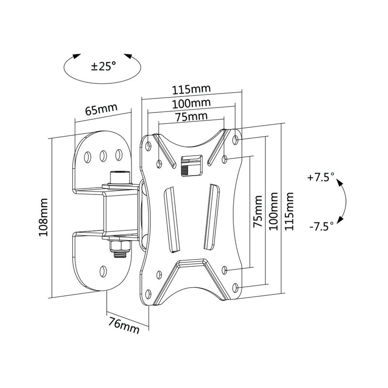 Wall mount with tilt 13"-27"