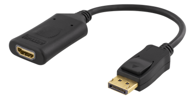 DisplayPort till HDMI 2.0b-adapter 0,1m, 4K i 60Hz, svart