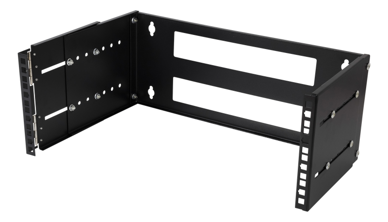 DELTACO 19" wall mount with adjustable depth, 4U, 25kg load, steel.