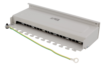 DELTACO Patchpanel, 12xRJ45, Cat6a, väggmonterbar, 10Gbps, grå