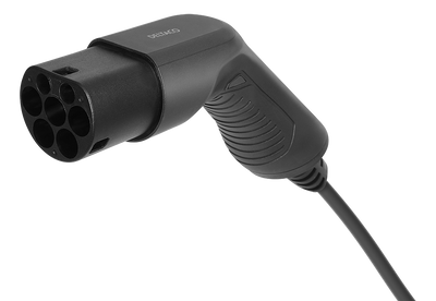 E-Charge laddkabel, typ 2 till typ 2, 1 fas, 16A, 3,6KW, 7m, svart