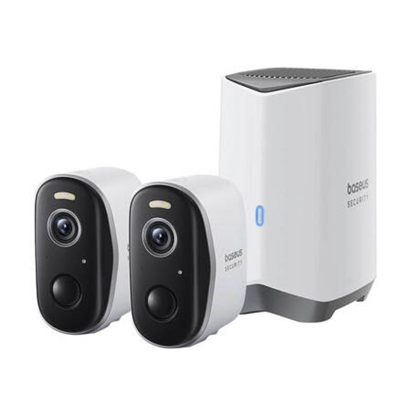 Baseus N1 Plus 2K Utomhuskamera Set ( Vit )