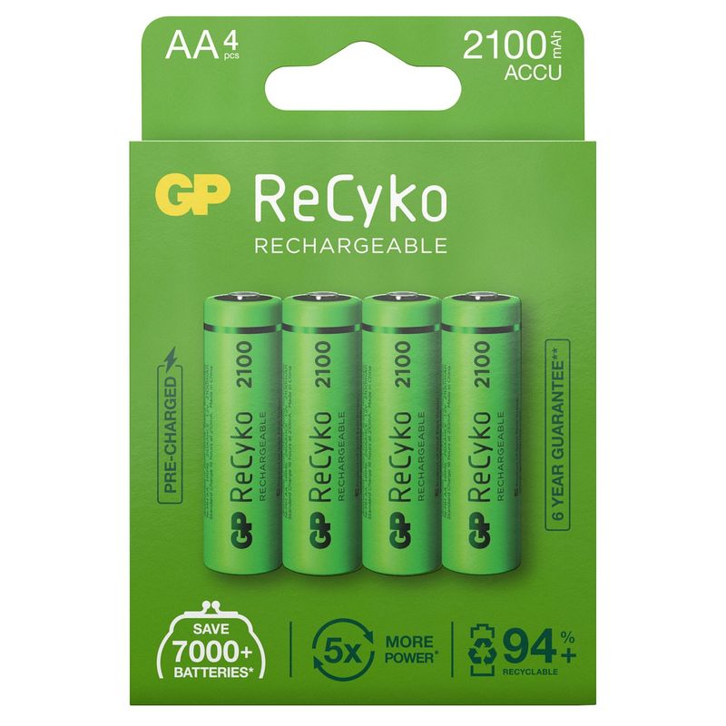 ReCyko Laddningsbara AA-batterier 2100mAh 4-pack