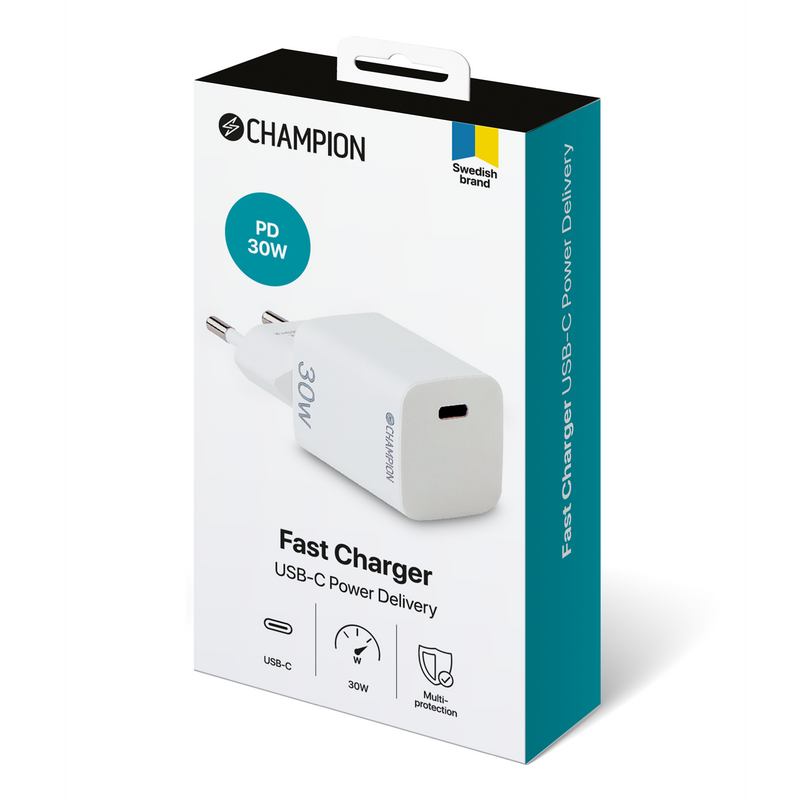 Fast Charger USB-C PD 30W Vit