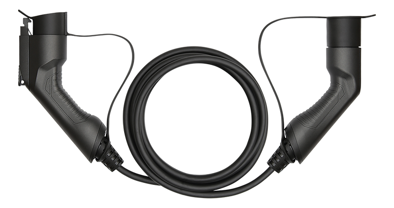 E-Charge laddkabel, typ 2 till typ 1, 1 fas, 16A, 3,6KW, 3m, svart