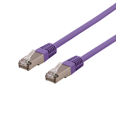 Nätverkskabel 0,5m U/FTP Cat6a, delta cert, LSZH, lila