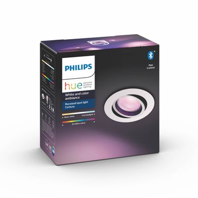 Hue Centura infälld spot 1x5,7W White and Color Ambience - rund vit ram
