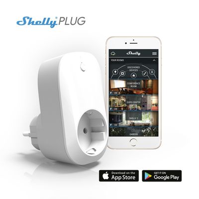 Shelly Plug WiFi - Fjärrströmbrytare med energimätning - Vit