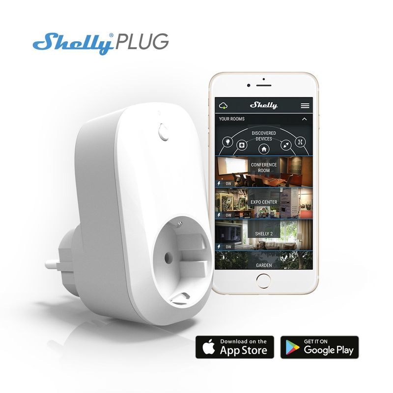 Shelly Plug WiFi - Fjärrströmbrytare med energimätning - Vit