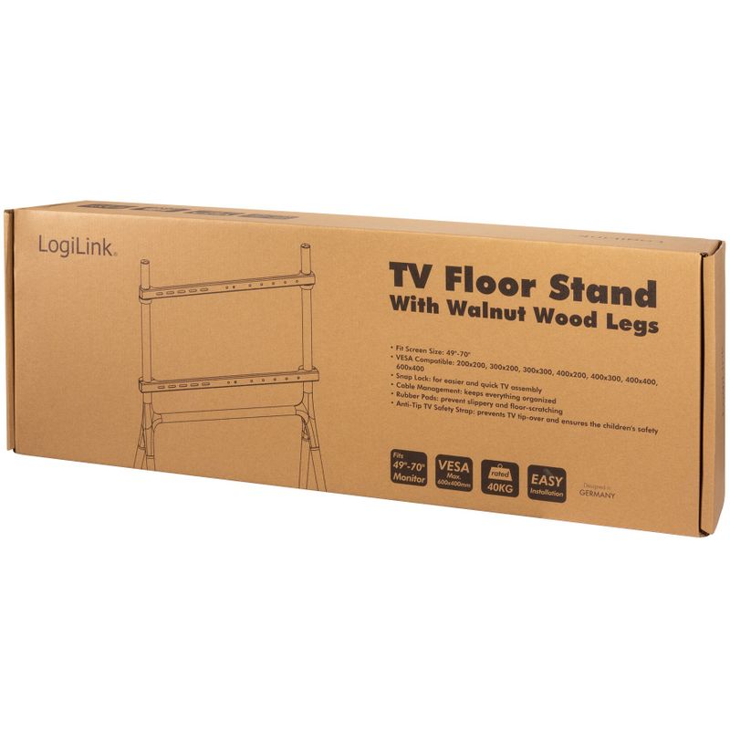 Golvstativ till TV 49-70" Svart/Valnöt