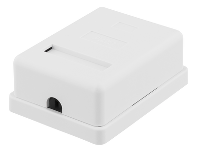 DELTACO skärmat vägguttag, utanpåliggande FTP 1xRJ45, Cat6, vit