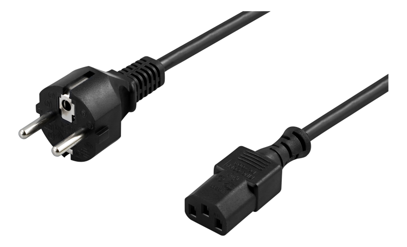 Apparatkabel 10m, CEE 7/7 - IEC 60320 C13, svart