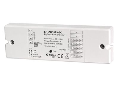 RGBW Controller - 5 kanaler - 12-24V - Dimbar - Constant Voltage