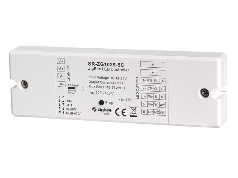 RGBW Controller - 5 kanaler - 12-24V - Dimbar - Constant Voltage