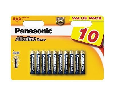 Panasonic Alkaline Power AAA batterier - 10 st