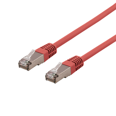 Nätverkskabel 0,5m U/FTP Cat6a, delta cert, LSZH, röd