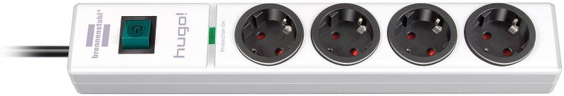 Hugo grenuttag, 4xCEE 7/4 - 1xCEE 7/7, 2m cable, pet, white.