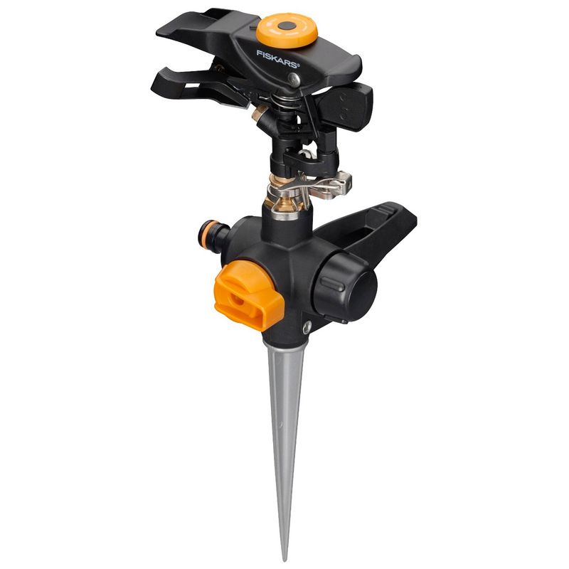 Ground spike impulse sprinkler