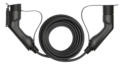 E-Charge laddkabel, typ 2 till typ 1, 1 fas, 16A, 3,6KW, 7m, svart