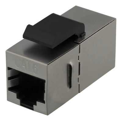 DELTACO Cat6 Keystone-skarv, skärmat, 2xRJ45, plast, 180, metall