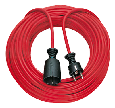 Jordad förlängningskabel 20m,  H05VV-F 3G1,5, röd