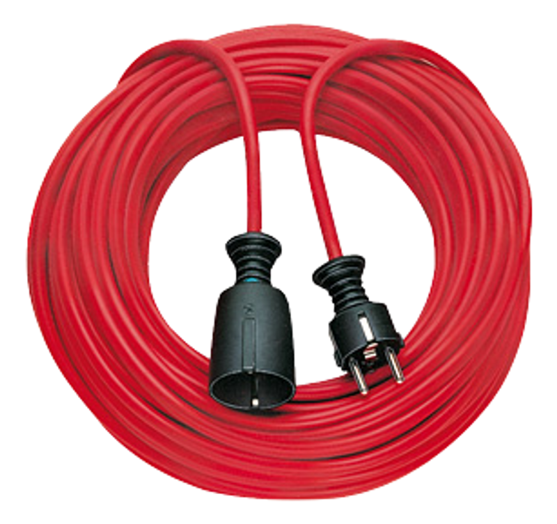 Jordad förlängningskabel 20m,  H05VV-F 3G1,5, röd