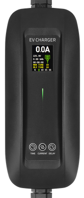 e-Charge laddkabel, Schuko till typ 2, 1fas, 6-16A, 4+1, 5m, svart